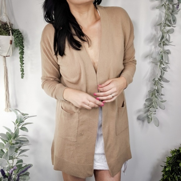 Halogen Sweaters - Halogen rib knit cardi wool cashmere blend 1052